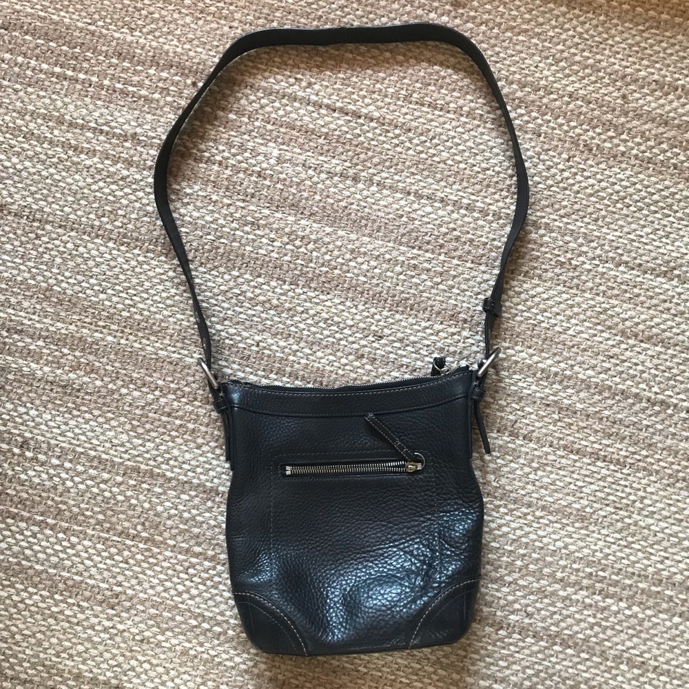 Coach black pebbled leather bag